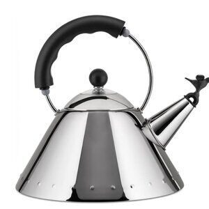 NEW in BOX ALESSI Michael Graves 9093 B Tea Kettle NIB Black handle